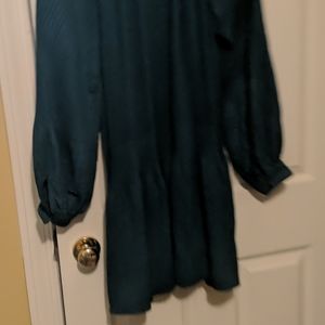 Emerald green pleated dress